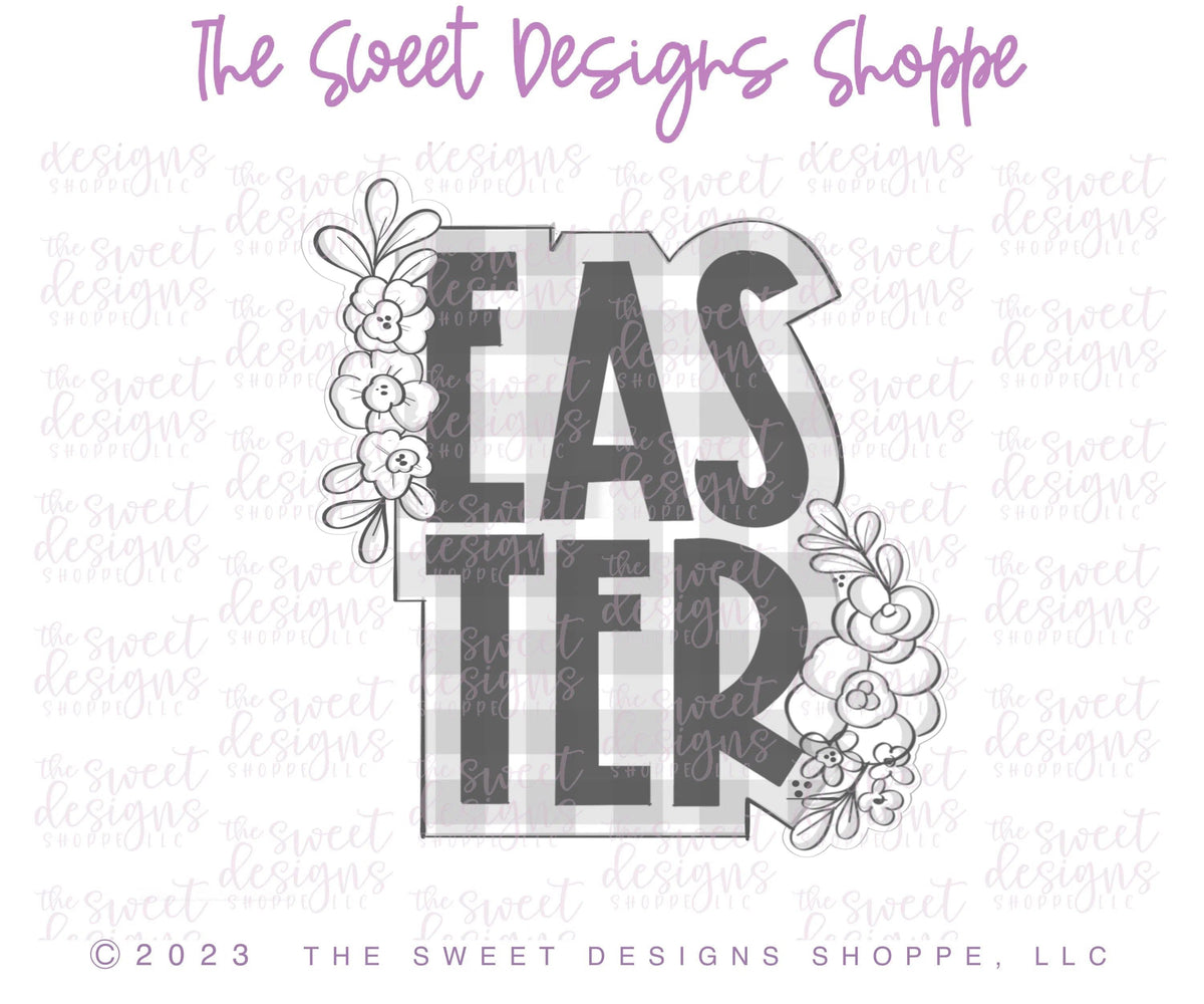 Cookie Cutters - Easter Floral Plaque - Cookie Cutter - The Sweet Designs Shoppe - TSDS - - ALL,Animal,Animals,Bunny,Cookie Cutter,Easter,Easter / Spring,modern,Plaque,Plaques,Promocode,STL