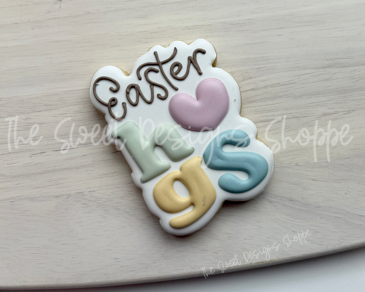 Cookie Cutters - Easter hugs Plaque - Cookie Cutter - The Sweet Designs Shoppe - TSDS - - ALL,Cookie Cutter,Easter,Easter / Spring,handlettering,Plaque,Plaques,PLAQUES HANDLETTERING,Promocode,STL