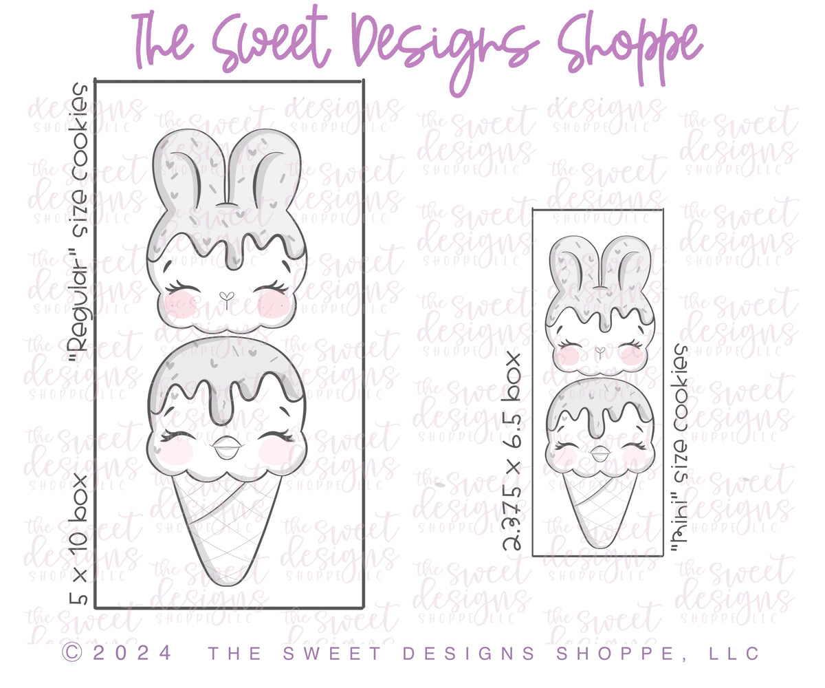 Cookie Cutters - Easter Ice cream Set - Set of 2 - Cookie Cutters - The Sweet Designs Shoppe - TSDS - - ALL,Cookie Cutter,Easter,Easter / Spring,Promocode,regular sets,set,STL