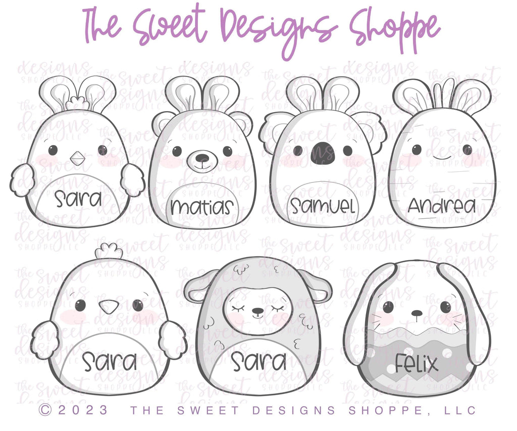 Cookie Cutters - Easter Plush Set - Set of 7 - Cookie Cutters - The Sweet Designs Shoppe - TSDS - - ALL,Animal,Animals,Baby / Kids,Cookie Cutter,Easter,Easter / Spring,kid,kids,Kids / Fantasy,Mini Sets,Promocode,regular sets,set