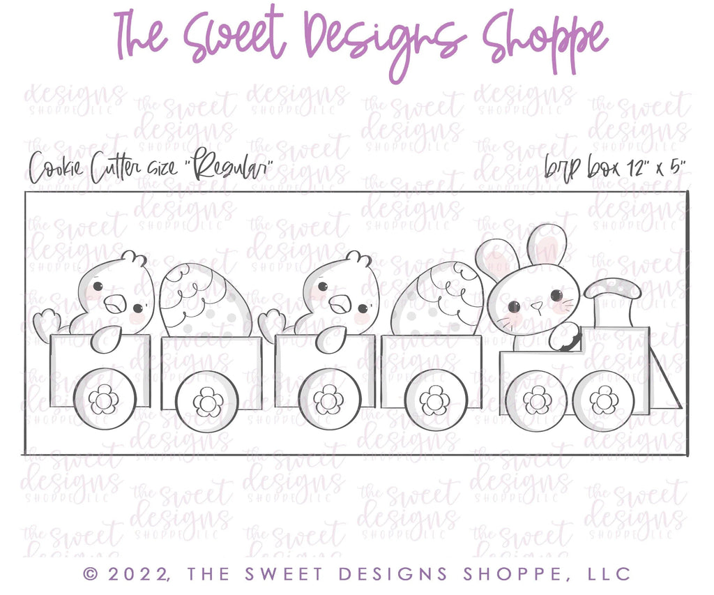 Cookie Cutters - Easter Train Set - 3 Piece Set - Cookie Cutters - The Sweet Designs Shoppe - TSDS - - ALL,Animal,Animals,Animals and Insects,Bunny,Cookie Cutter,Easter,Easter / Spring,Mini Set,Mini Sets,Promocode,regular sets,set,sets
