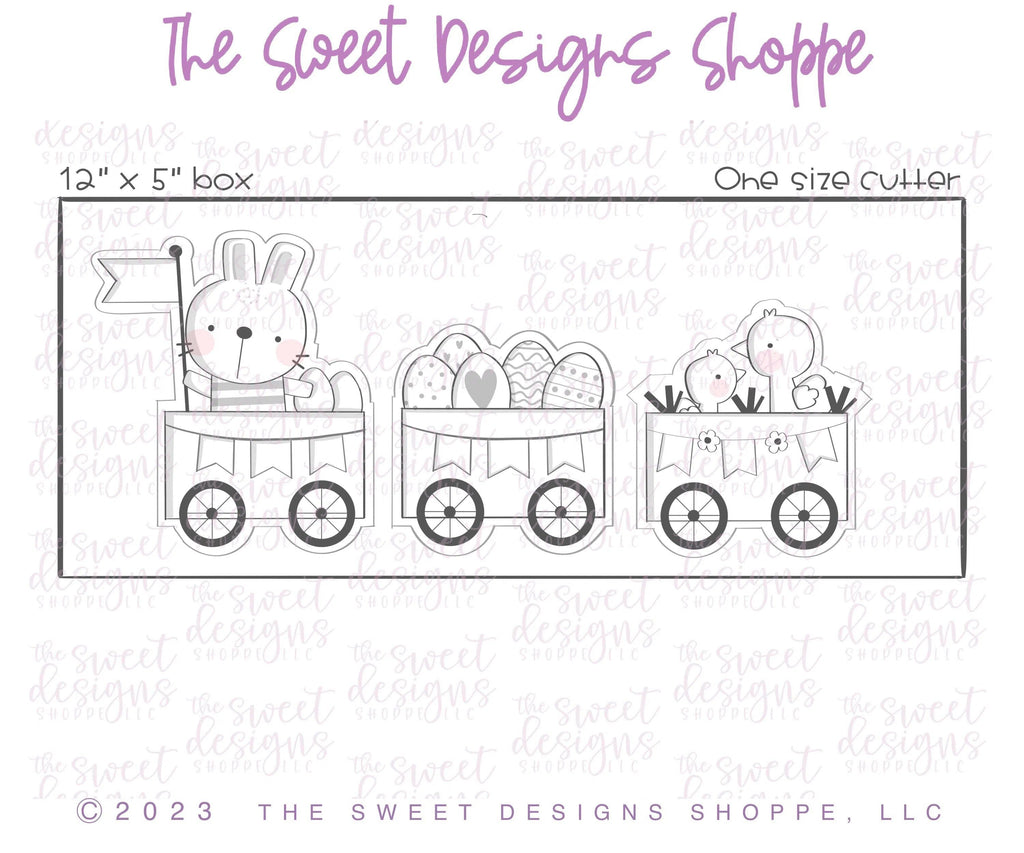 Cookie Cutters - Easter Wagons Set - Cookie Cutters - Set of 3 - The Sweet Designs Shoppe - TSDS - - ALL,Animal,Animals,Cookie Cutter,Easter,Easter / Spring,Promocode,regular sets,set,train,wagon