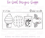 Cookie Cutters - Eat Chicken Fast Food Set - Set of 4 - Cookie Cutters - The Sweet Designs Shoppe - TSDS - - ALL,Animal,Animals,Birthday,Chick-fil-a,chicken,chickfila,Cookie Cutter,fast food,Food,Food and Beverage,Food beverages,Mini Sets,Misc,Miscelaneous,Miscellaneous,Promocode,regular sets,set,STL