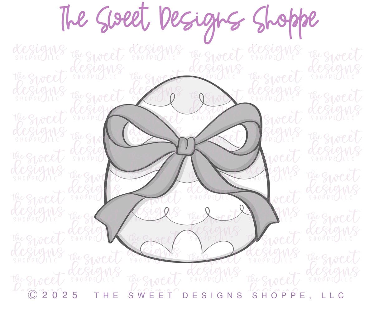 Cookie Cutters - Egg with Bow - Cookie Cutter - The Sweet Designs Shoppe - TSDS - - ALL,Cookie Cutter,Easter,Easter / Spring,Easter egg,Egg with bow,Promocode,STL