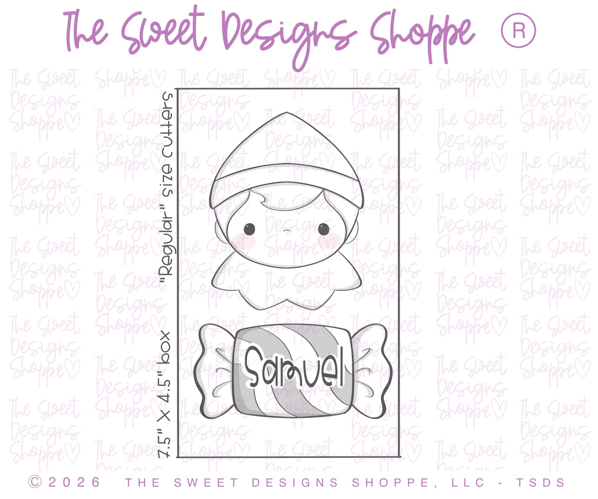 Cookie Cutters - Elf & Candy Cookie Cutter Set - Set of 2 - Cookie Cutters - The Sweet Designs Shoppe - TSDS - - ALL,Christmas,Christmas / Winter,Cookie Cutter,Elf,elf face,i am back,iamback,new,Plaque,Plaques,PLAQUES HANDLETTERING,Promocode,regular sets,set,STL