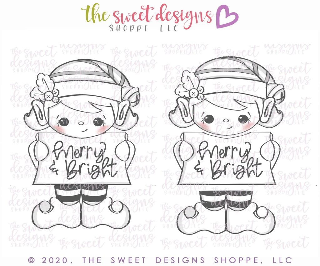 Cookie Cutters - Elf Girl 3 Piece Set - Cookie Cutters - The Sweet Designs Shoppe - - ALL, Christmas, Christmas / Winter, Christmas Cookies, Cookie Cutter, elf, elfs, Promocode, regular sets, santa, set, sets