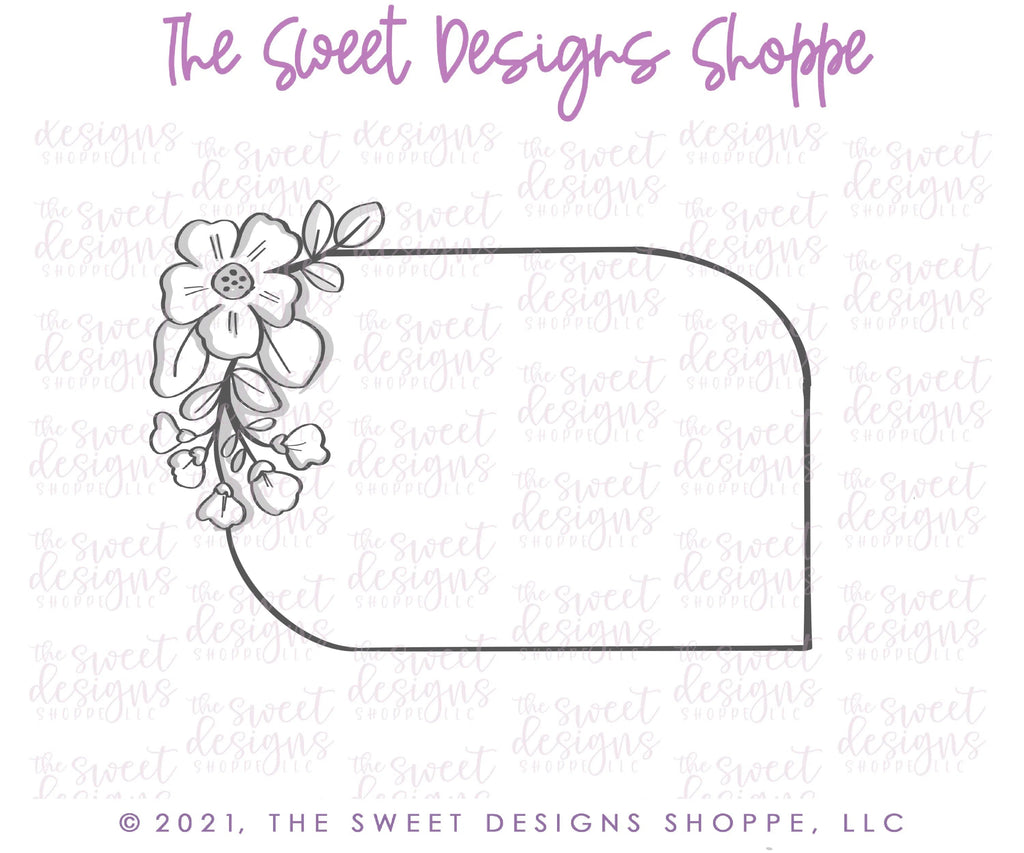 Cookie Cutters - Elongated Floral (Left Side) Plaque - Cookie Cutter - Sweet Designs Shoppe - - ALL, Cookie Cutter, easter, Easter / Spring, florals, flower, nature, Plaque, Plaques, Promocode