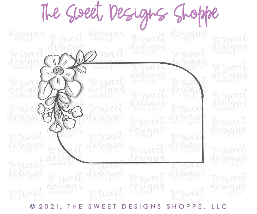 Cookie Cutters - Elongated Floral (Left Side) Plaque - Cookie Cutter - The Sweet Designs Shoppe - - ALL, Cookie Cutter, easter, Easter / Spring, florals, flower, nature, Plaque, Plaques, Promocode, Wedding