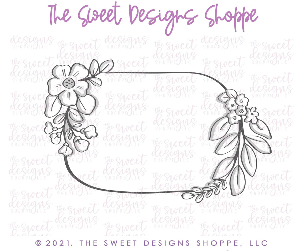 Cookie Cutters - Elongated Floral Plaque - Cookie Cutter - Sweet Designs Shoppe - - ALL, Cookie Cutter, easter, Easter / Spring, florals, flower, nature, Plaque, Plaques, Promocode