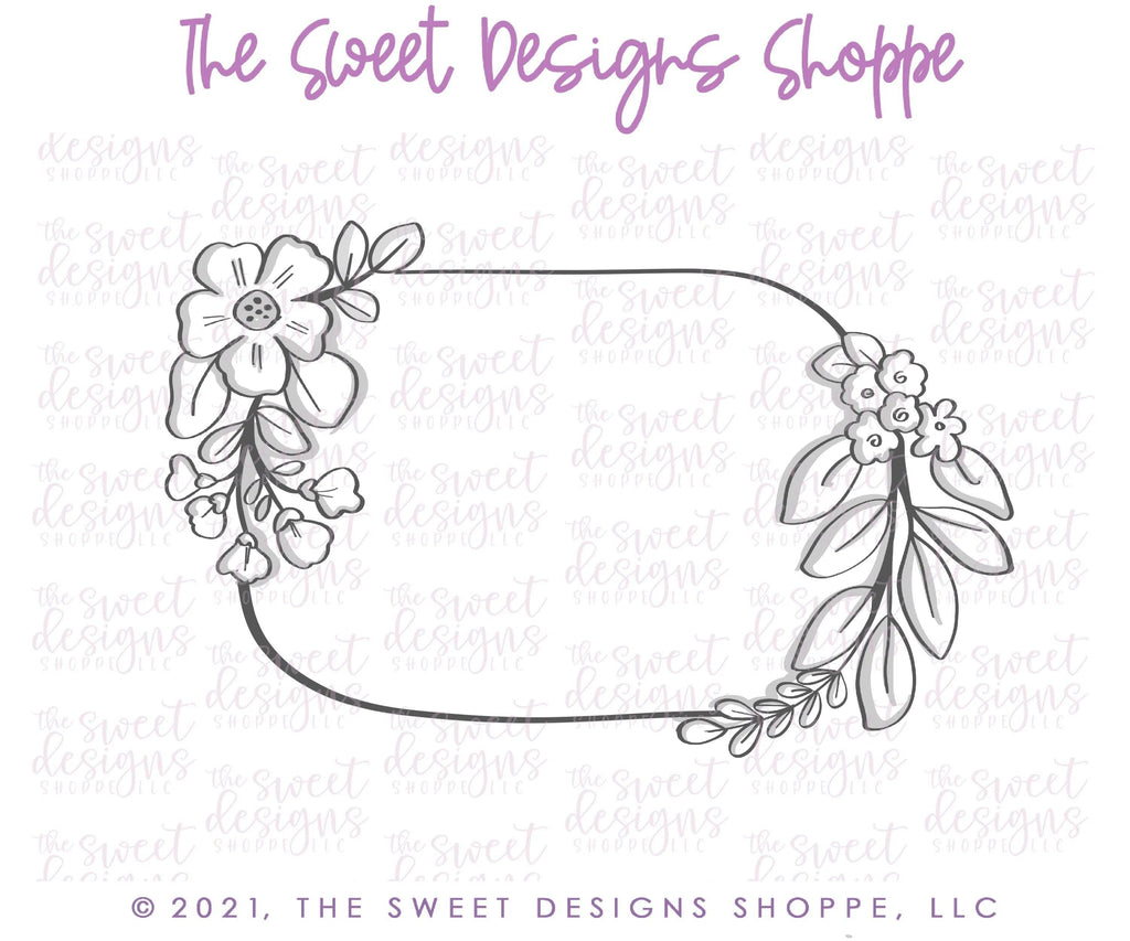 Cookie Cutters - Elongated Floral Plaque - Cookie Cutter - The Sweet Designs Shoppe - TSDS - - ALL,Cookie Cutter,easter,Easter / Spring,florals,flower,nature,Plaque,Plaques,Promocode,Wedding