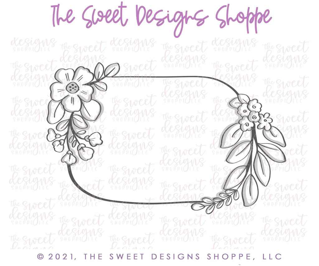 Cookie Cutters - Elongated Floral Plaque - Cookie Cutter - The Sweet Designs Shoppe - - ALL, Cookie Cutter, easter, Easter / Spring, florals, flower, nature, Plaque, Plaques, Promocode, Wedding