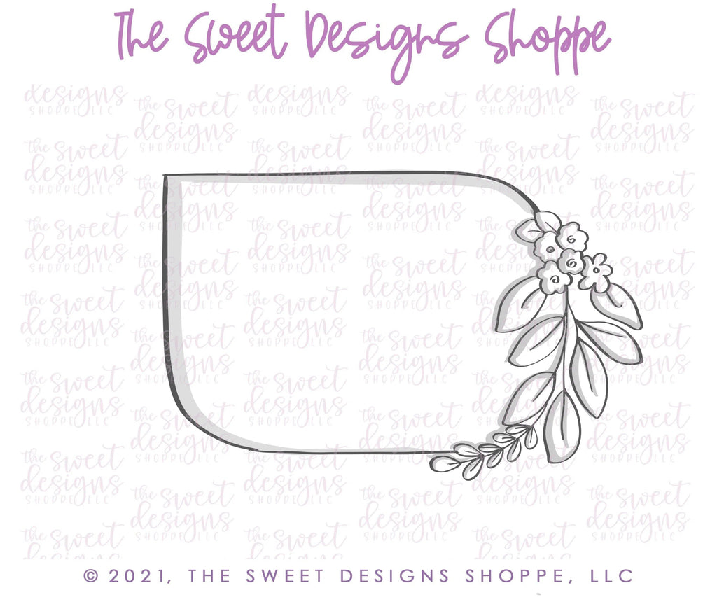 Cookie Cutters - Elongated Floral (Right Side) Plaque - Cookie Cutter - The Sweet Designs Shoppe - TSDS - - ALL,Cookie Cutter,easter,Easter / Spring,florals,flower,nature,Plaque,Plaques,Promocode,Wedding