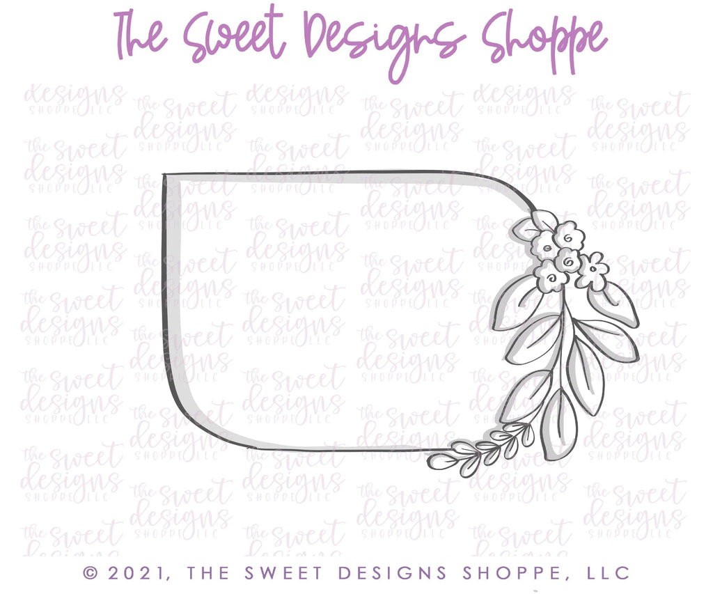 Cookie Cutters - Elongated Floral (Right Side) Plaque - Cookie Cutter - The Sweet Designs Shoppe - - ALL, Cookie Cutter, easter, Easter / Spring, florals, flower, nature, Plaque, Plaques, Promocode, Wedding