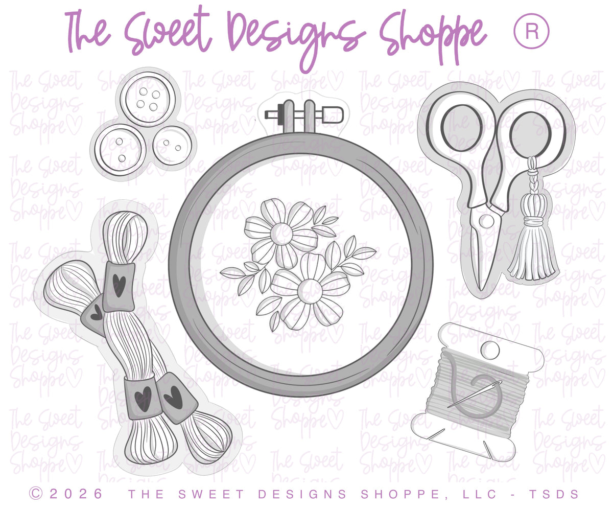 Cookie Cutters - Embroidery Set - Set of 5 - Cookie Cutters - The Sweet Designs Shoppe - TSDS - - ALL,Cookie Cutter,hobbie,Hobbies,Hobbies and Camping,hobby,MOM,mother,mothers,Mothers Day,Promocode,regular sets,set,STL