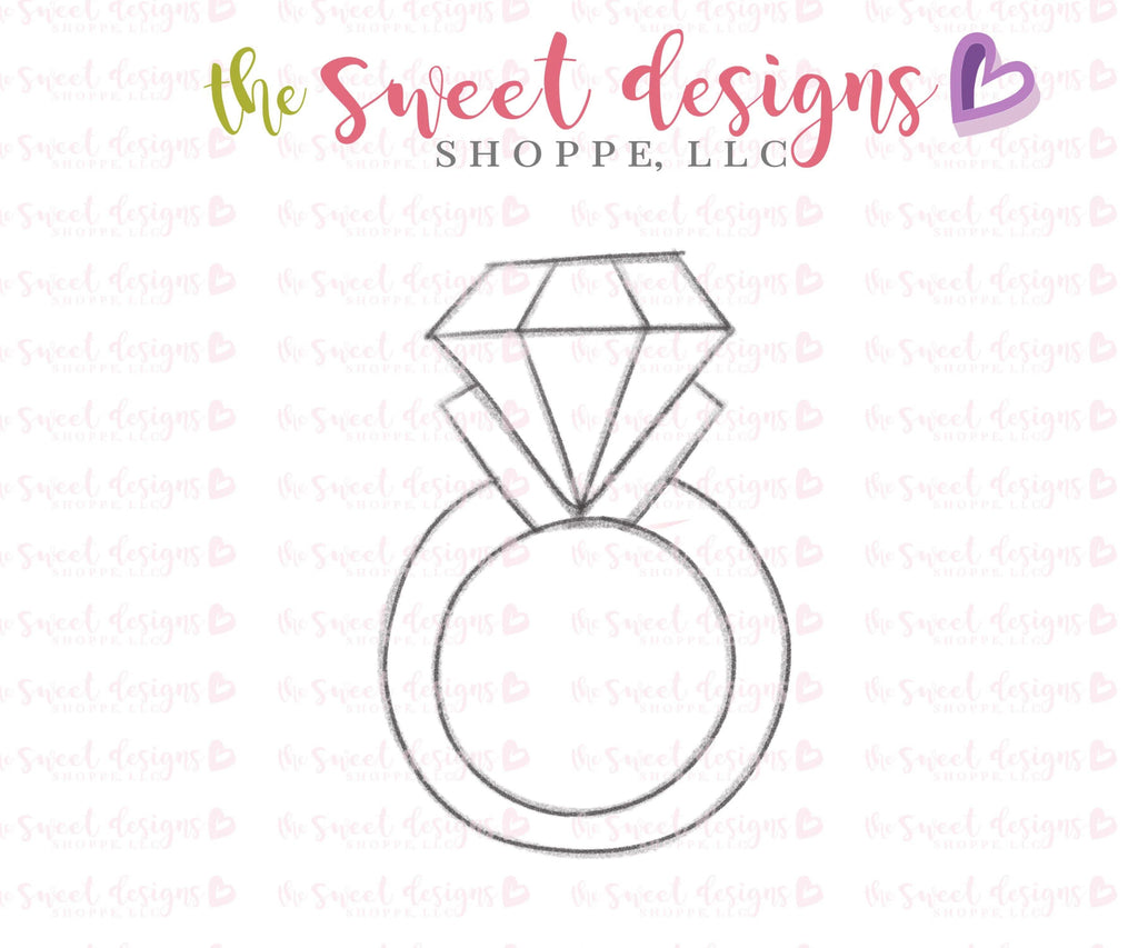 Cookie Cutters - Engagement Ring v2- Cookie Cutter - The Sweet Designs Shoppe - TSDS - - accessory,ALL,Bachelorette,Bridal Shower,Bride,Cookie Cutter,engagement,Fashion,jewellery,jewelry,Promocode,Wedding
