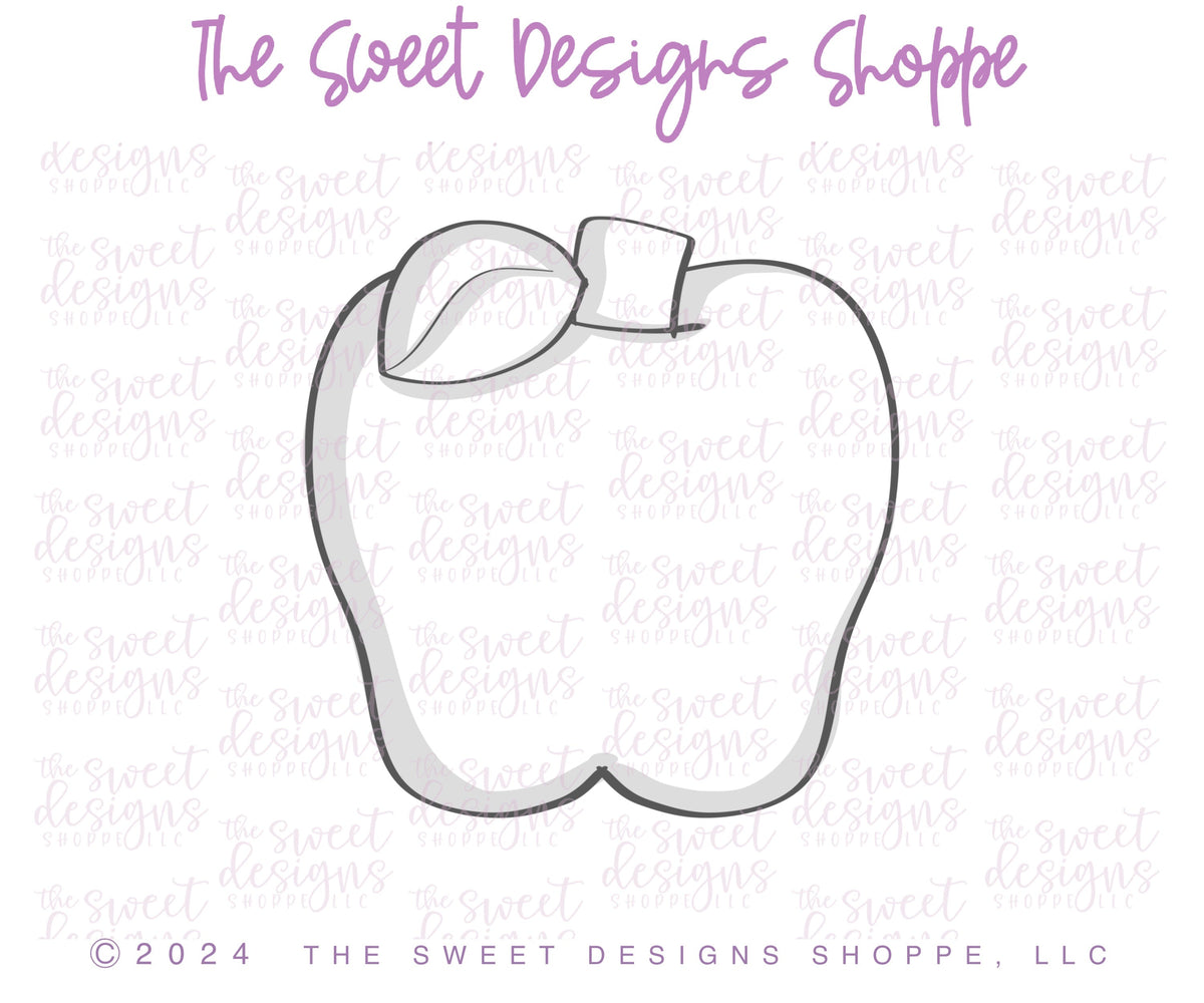 Cookie Cutters - Essential Chubby Apple - Cookie Cutter - The Sweet Designs Shoppe - TSDS - - ALL,back to school,Cookie Cutter,Food,fruit,fruit with flower,fruits,Fruits and Vegetables,Plaque,Promocode,School,School / Graduation,STL,Teach,teacher,teacher appreciation