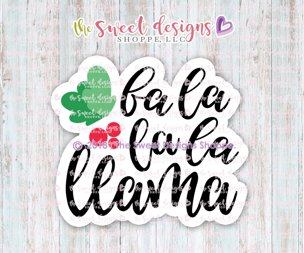 Cookie Cutters - Fa La La La Llama Hand Lettering Plaque v2 - Cookie Cutter - Sweet Designs Shoppe - - 2018, ALL, Christmas, Christmas / Winter, Cookie Cutter, Customize, Plaque, Plaques, PLAQUES HANDLETTERING, Promocode, Word
