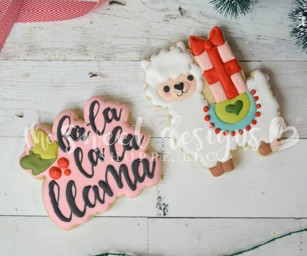 Cookie Cutters - Fa La La La Llama Hand Lettering Plaque v2 - Cookie Cutter - The Sweet Designs Shoppe - - 2018, ALL, Christmas, Christmas / Winter, Cookie Cutter, Customize, Plaque, Plaques, PLAQUES HANDLETTERING, Promocode, Word