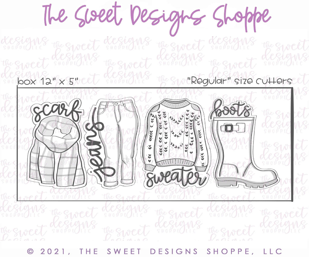 Cookie Cutters - Fall Clothing Set - Cookie Cutters - The Sweet Designs Shoppe - TSDS - - Accesories,Accessories,accessory,ALL,Clothing / Accessories,Cookie Cutter,Fall,Fall / Thanksgiving,Mini Sets,Promocode,regular sets,set,thanks,thanksgiving