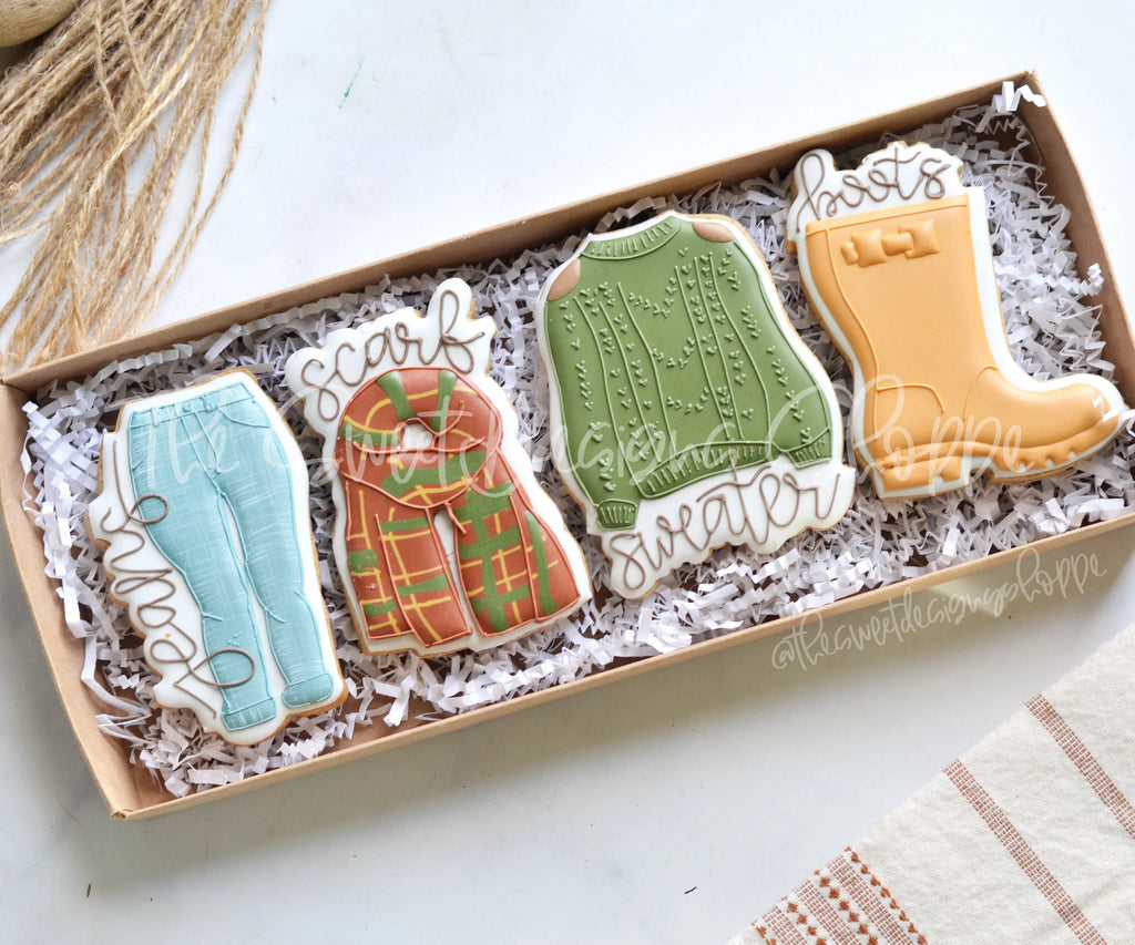 Cookie Cutters - Fall Clothing Set - Cookie Cutters - The Sweet Designs Shoppe - - Accesories, Accessories, accessory, ALL, Clothing / Accessories, Cookie Cutter, Fall, Fall / Thanksgiving, Mini Sets, Promocode, regular sets, set, thanks, thanksgiving