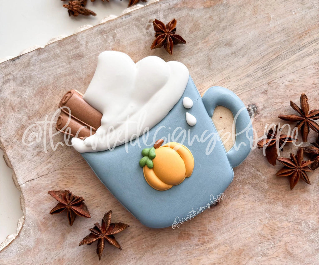 Cookie Cutters - Fall Mug with Whip - Cookie Cutter - Sweet Designs Shoppe - - ALL, beverage, beverages, Coffee, Fall, Fall / Thanksgiving, Food and Beverage, Food beverages, mug, mugs, Promocode
