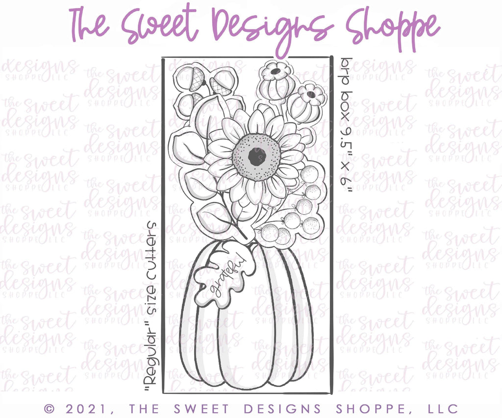 Cookie Cutters - Fall Pumpkin Bouquet Platter Set - Cookie Cutters - The Sweet Designs Shoppe - TSDS - - ALL,Cookie Cutter,fall,Fall / Thanksgiving,Flowers,Mini Sets,Nature,Promocode,regular sets,set,STL,thanksgiving