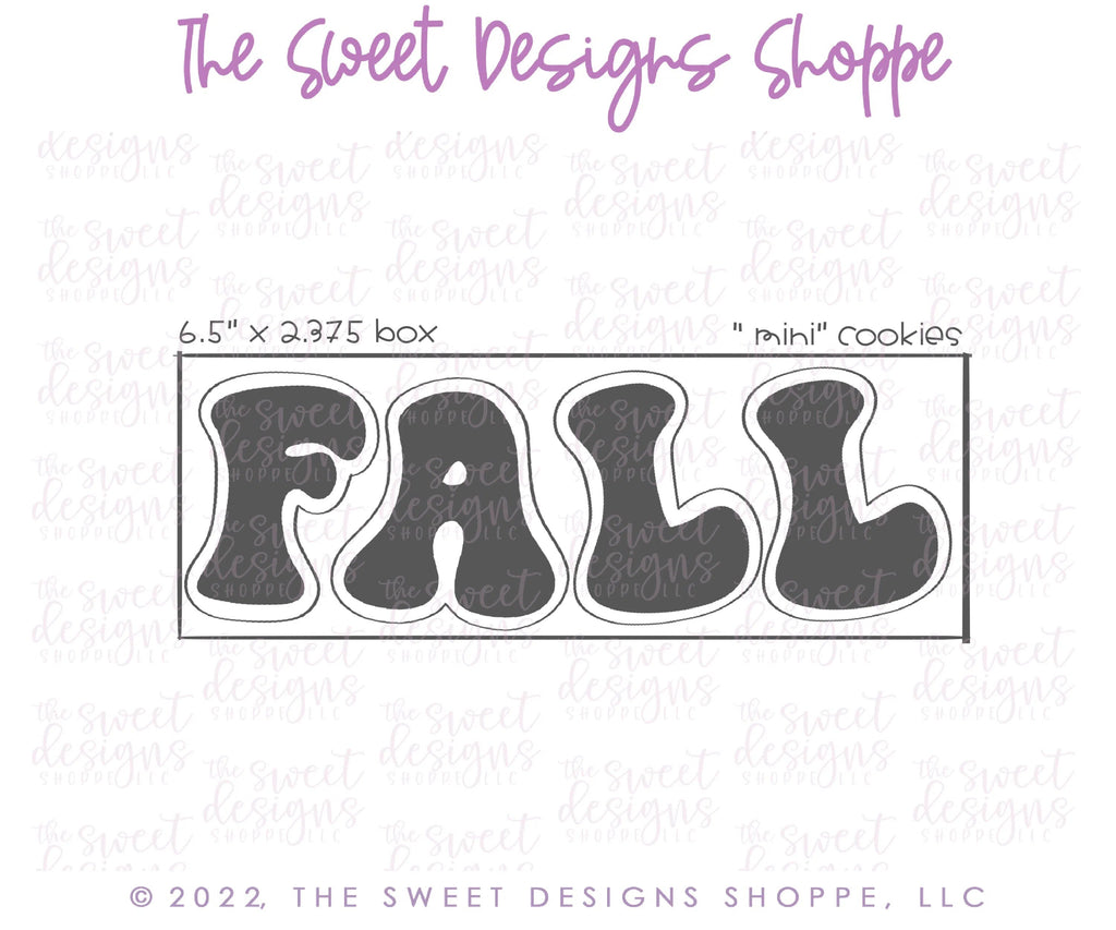 Cookie Cutters - FALL with Retro Alphabet Set - Set of 3 - Cookie Cutters - Sweet Designs Shoppe - - ALL, Cookie Cutter, Fall, Fall / Thanksgiving, groovy, Mini Set, Mini Sets, Promocode, regular sets, Retro, set, sets