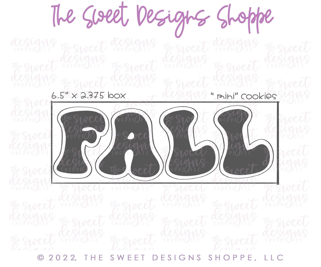 Cookie Cutters - FALL with Retro Alphabet Set - Set of 3 - Cookie Cutters - The Sweet Designs Shoppe - - ALL, Cookie Cutter, Fall, Fall / Thanksgiving, groovy, Mini Set, Mini Sets, Promocode, regular sets, Retro, set, sets