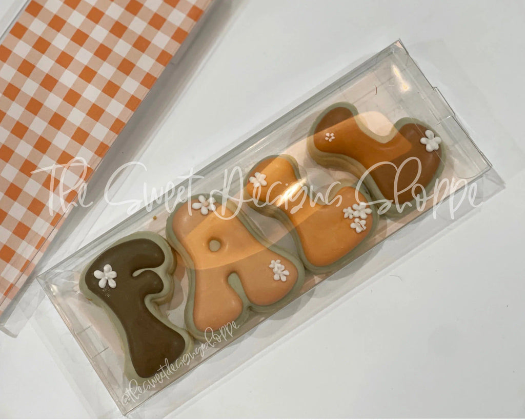 Cookie Cutters - FALL with Retro Alphabet Set - Set of 3 - Cookie Cutters - The Sweet Designs Shoppe - TSDS - - ALL,Cookie Cutter,Fall,Fall / Thanksgiving,groovy,Mini Set,Mini Sets,Promocode,regular sets,Retro,set,sets