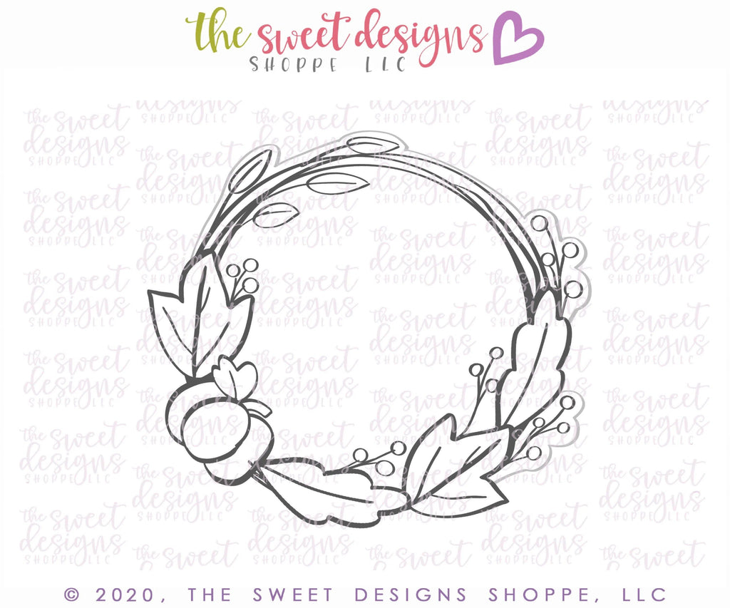 Cookie Cutters - Fall Wreath - Cookie Cutter - The Sweet Designs Shoppe - TSDS - - ALL,Autumn,Cookie Cutter,Fall,Fall / Halloween,Fall / Thanksgiving,Halloween,Promocode,Pumpkin,pumpkin pie,Pumpkin Spice,STL,Sweet,Sweets,thanksgiving