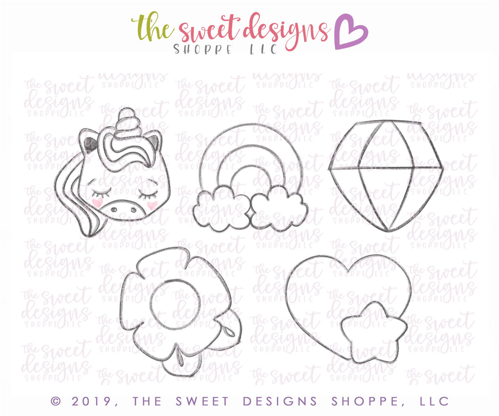 Cookie Cutters - Fantasy Set - Cookie Cutters - Sweet Designs Shoppe - - ALL, Cookie Cutter, Fantasy, Kids / Fantasy, Mini Sets, Promocode, set, Unicorn, valentine, valentines