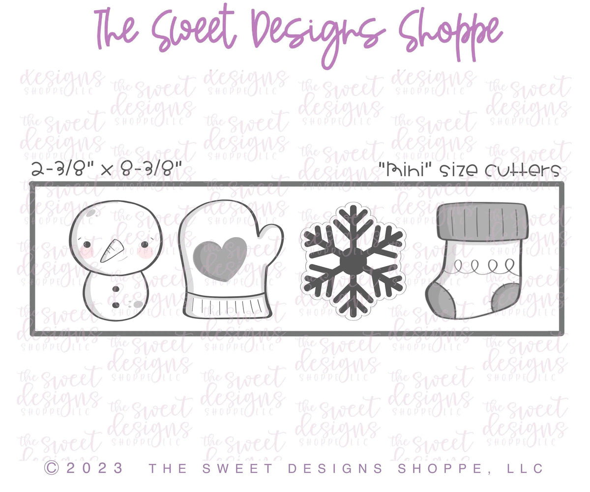 Cookie Cutters - Festive Frosting Mini Set - Set of 4 - Cookie Cutters - The Sweet Designs Shoppe - TSDS - - ALL,Christmas,Christmas / Winter,Cookie Cutter,Frosty,Mini Sets,Promocode,regular sets,set,Snowman,Winter