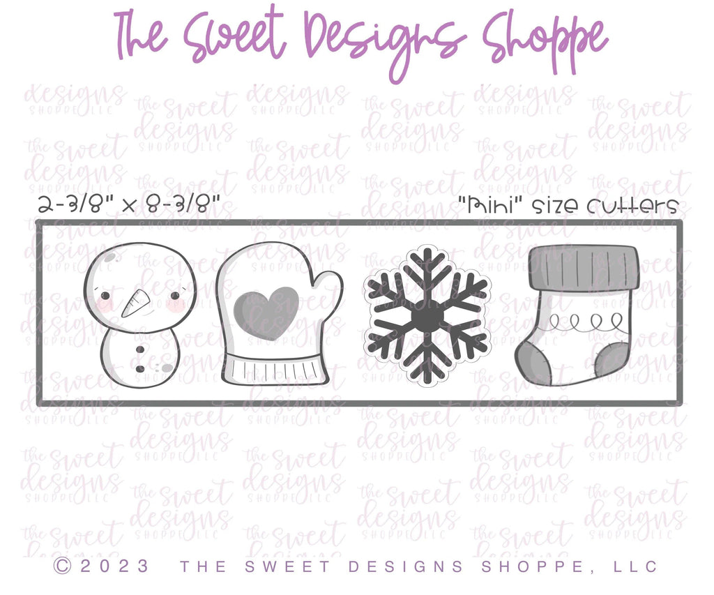 Cookie Cutters - Festive Frosting Mini Set - Set of 4 - Cookie Cutters - The Sweet Designs Shoppe - TSDS - - ALL,Christmas,Christmas / Winter,Cookie Cutter,Frosty,Mini Sets,Promocode,regular sets,set,Snowman,Winter