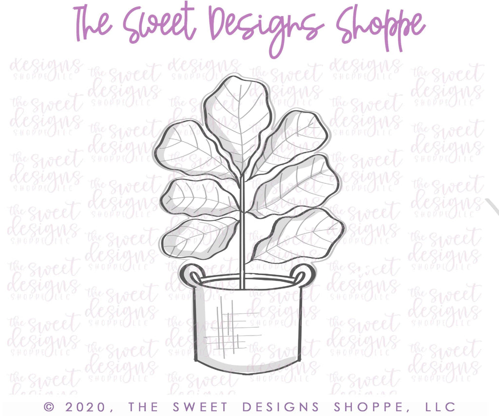 Cookie Cutters - Fiddle Leaf Tree - Cookie Cutter - The Sweet Designs Shoppe - TSDS - - 041120,ALL,Cookie Cutter,Flower,mother,Mothers Day,Nature,Promocode,Spring,Tree,Trees,Trees Leaves and Flowers
