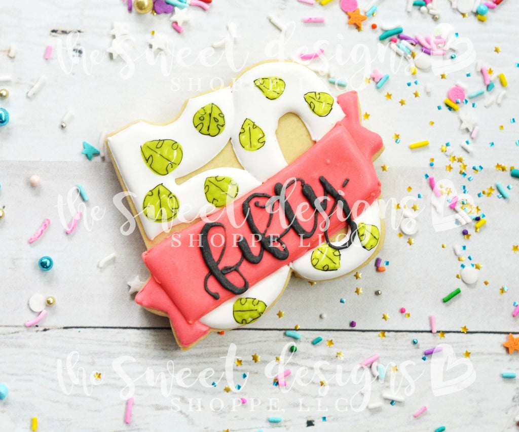 Cookie Cutters - Fifty with Ribbon - Cookie Cutter - The Sweet Designs Shoppe - TSDS - - 50,Accesories,ALL,Birthday,cincuenta,Cookie Cutter,Fonts,kids,Lettering,letters and numbers,number,Promocode