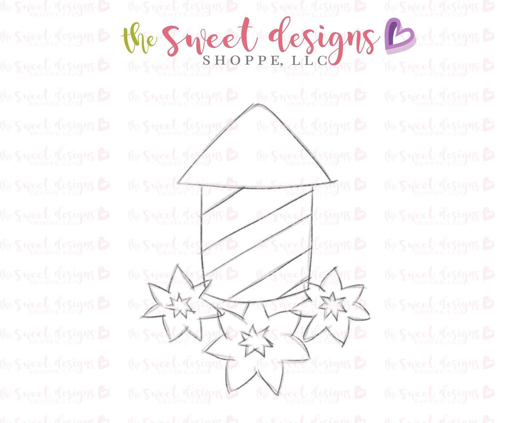 Cookie Cutters - Firework - Cookie Cutter - The Sweet Designs Shoppe - TSDS - - 4th,4th July,4th of July,ALL,America,Cookie Cutter,fireworks,fourth of July,Independence,Miscellaneous,New Year,patriotic,Promocode,USA