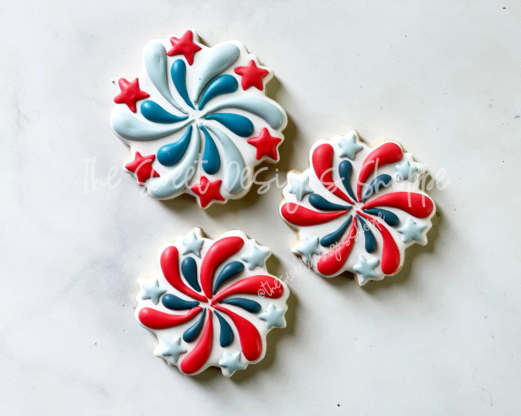 Cookie Cutters - Firework with Stars - Cookie Cutter - Sweet Designs Shoppe - - 4th, 4th July, 4th of July, ALL, America, Cookie Cutter, fourth of July, Independence, Miscellaneous, New Year, patriotic, Promocode, Star, stars, USA
