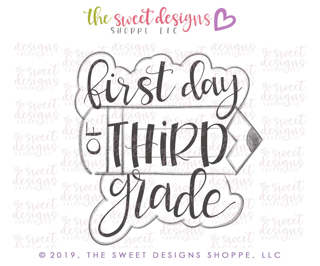 Cookie Cutters - First Day of "Grade" Plaque v2 - Cookie Cutter - Sweet Designs Shoppe - - ALL, back to school, Cookie Cutter, Grad, graduations, Plaque, Promocode, School, School / Graduation, school collection 2019