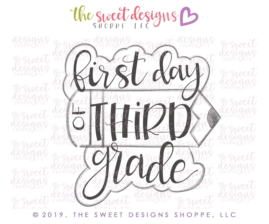 Cookie Cutters - First Day of "Grade" Plaque v2 - Cookie Cutter - The Sweet Designs Shoppe - TSDS - - ALL,back to school,Cookie Cutter,Grad,graduations,Plaque,Promocode,School,School / Graduation