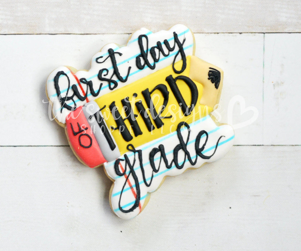 Cookie Cutters - First Day of "Grade" Plaque v2 - Cookie Cutter - The Sweet Designs Shoppe - TSDS - - ALL,back to school,Cookie Cutter,Grad,graduations,Plaque,Promocode,School,School / Graduation