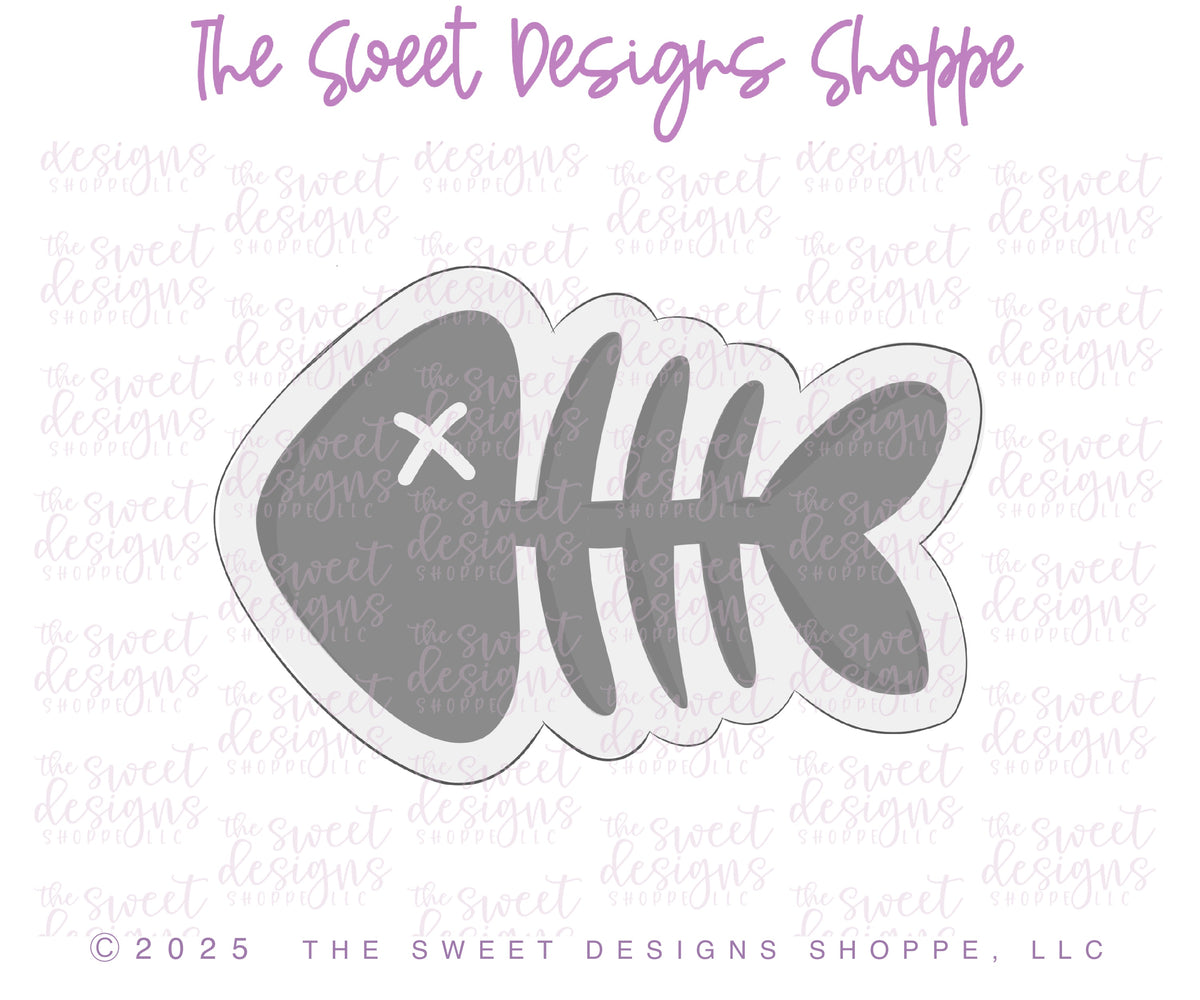 Cookie Cutters - Fish Bone - Cookie Cutter - The Sweet Designs Shoppe - TSDS - - ALL,Animal,Animals,Animals and Insects,cooked fish,Cookie Cutter,fish bone,Fishing,Promocode,STL,under the sea