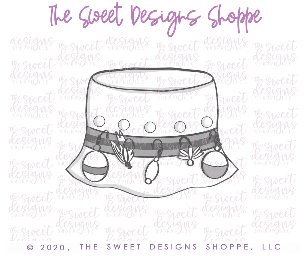 Cookie Cutters - Fishing Hat - Cookie Cutter - The Sweet Designs Shoppe - TSDS - - 051520,ALL,aparrel,Cap,case,clothes,Cookie Cutter,dad,Father,Fathers Day,fish,Fishing,grandfather,Hat,hobbies,Promocode,Sport,sports