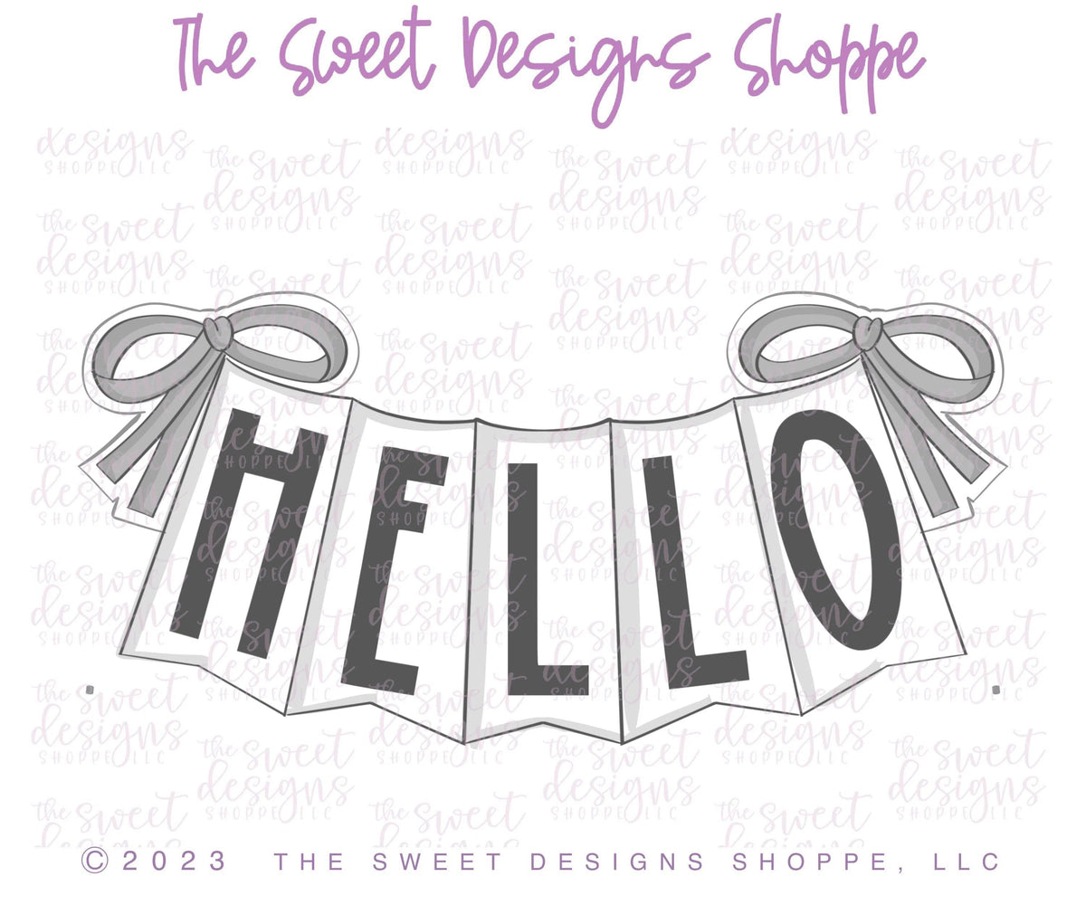Cookie Cutters - Five Space Modern Bunting - Cookie Cutter - The Sweet Designs Shoppe - TSDS - - ALL,Birthday,Cookie Cutter,Easter,Easter / Spring,Plaque,Plaques,PLAQUES HANDLETTERING,Promocode,STL,valentine,Valentine's