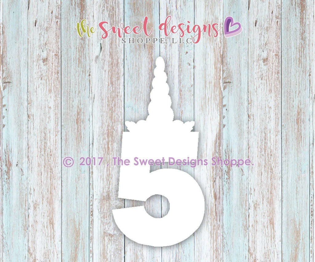 Cookie Cutters - Five Unicorn v2- Cookie Cutter - The Sweet Designs Shoppe - TSDS - - ALL,Birthday,Cookie Cutter,fantasy,Fonts,Kids / Fantasy,lettering,number,Promocode