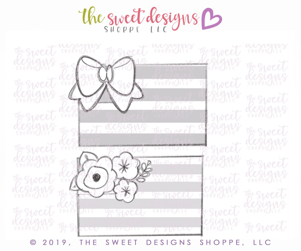 Cookie Cutters - Flag with Bow / Flowers - Cookie Cutter - Sweet Designs Shoppe - - 4th, 4th July, 4th of July, ALL, Cookie Cutter, fourth of July, Independence, New Year, Patriotic, Promocode, USA