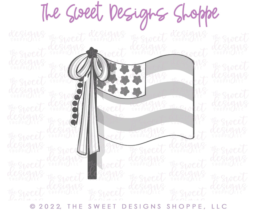 Cookie Cutters - Flag with Pole - Cookie Cutter - Sweet Designs Shoppe - - 4th, 4th July, 4th of July, ALL, Banner, Cookie Cutter, fourth of July, Independence, New Year, Patriotic, Promocode, USA