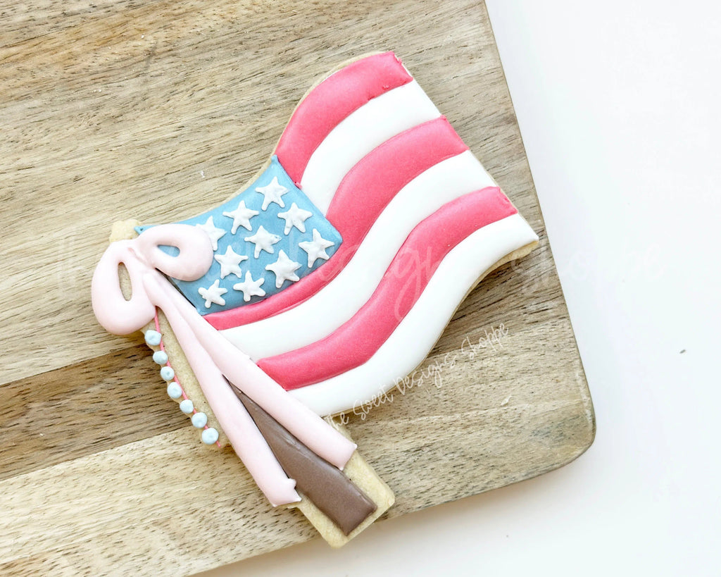 Cookie Cutters - Flag with Pole - Cookie Cutter - The Sweet Designs Shoppe - TSDS - - 4th,4th July,4th of July,ALL,Banner,Cookie Cutter,fourth of July,Independence,New Year,Patriotic,Promocode,STL,USA