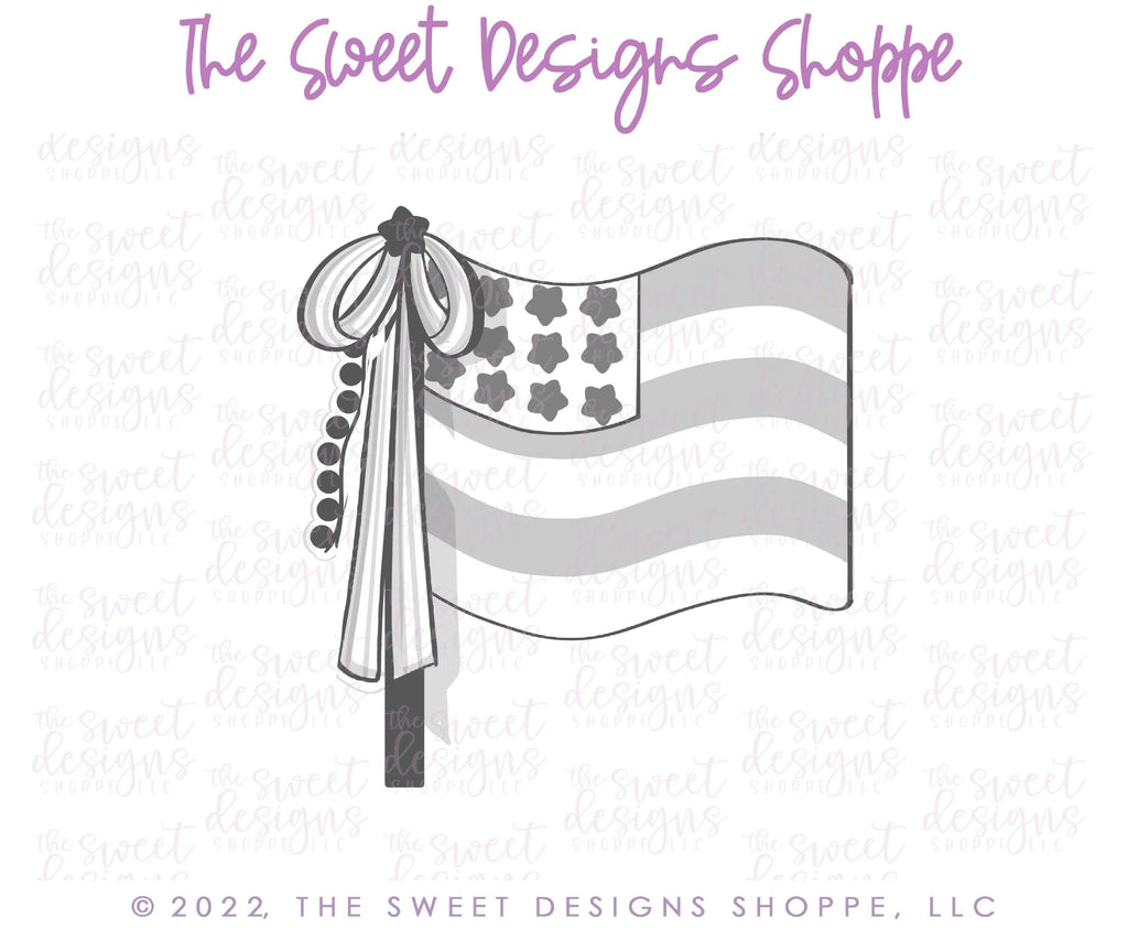 Cookie Cutters - Flag with Pole - Cookie Cutter - The Sweet Designs Shoppe - - 4th, 4th July, 4th of July, ALL, Banner, Cookie Cutter, fourth of July, Independence, New Year, Patriotic, Promocode, USA