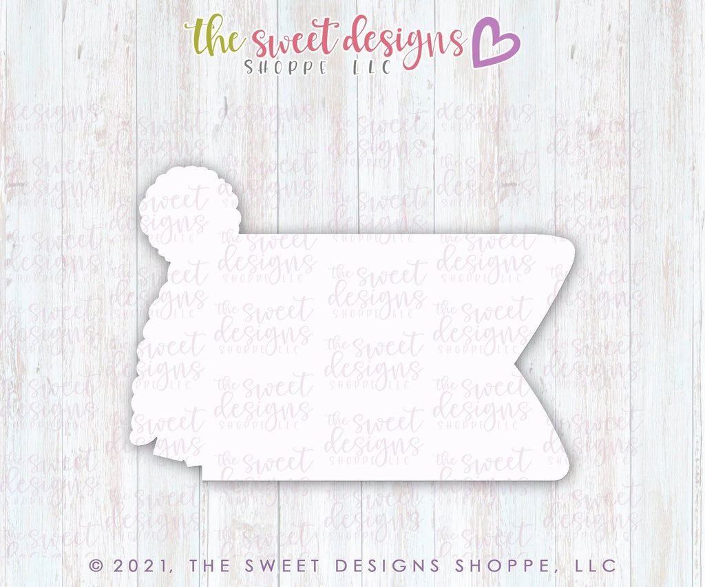 Cookie Cutters - Flag with Pom Pom - Cookie Cutter - The Sweet Designs Shoppe - - Accesories, Accessories, ALL, Cookie Cutter, Fall, Fall / Thanksgiving, handlettering, Plaque, Plaques, PLAQUES HANDLETTERING, Promocode