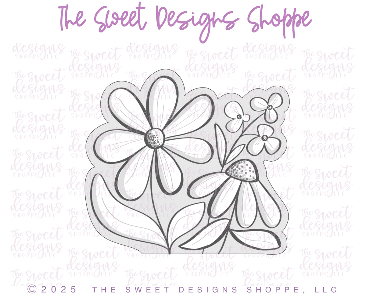 Cookie Cutters - Flat Bouquet - Cookie Cutter - The Sweet Designs Shoppe - TSDS - - ALL,Cookie Cutter,Easter,Easter / Spring,Leaves,Leaves and Flowers,mother,mothers,Mothers Day,Nurse,Nurse Appreciation,Promocode,STL,Teacher,Teacher Appreciation,Trees Leaves and Flowers,valentine,Valentine's,Wedding,Wedding Favors,Woodlands Leaves and Flowers